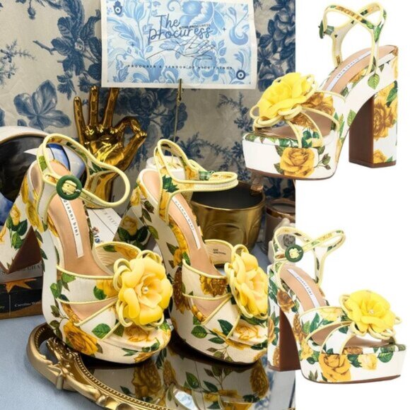 🆕 GIANNI BINI 🧿 NWOB Brook Floral Print Block Heel Platform Sandals, Sz US 6 - Picture 1 of 13